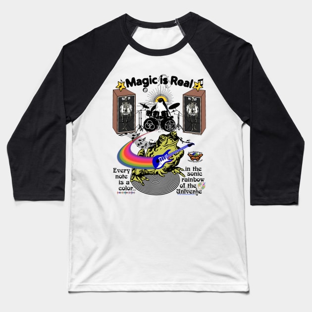 Guitar Frog "Magic is Real" - Every note is a color in the sonic rainbow of the universe Baseball T-Shirt by brandonwrightmusic